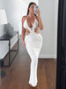 White Knitting Backless Summer Dress Women Bodycon Maxi Long Sexy Vestido