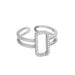 Vintage Zircon Adjustable Rings Women's Stainless Steel Jewelry