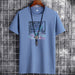 Men's Short Sleeve Fashion Cotton Tee Tops Printed Casual T-Shirt