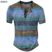 Men's Waffle Henley Oversize T-shirts Graphic Plaid Color Block Apparel