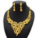 24K Gold Plated Necklace Set Women's Bridal Wedding Luxury Jewelry