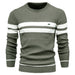 Men's Winter Stripe Sweater Thick Warm Pullovers Men's O-Neck Slim Sweaters