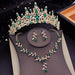Gorgeous Crystal Tiaras Bridal Jewelry Sets Women's Crown Necklace Earrings Jewelry