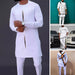 Men's Long Sleeve Shirt Trouser Set Traditional Clothes Men's Fashion Clothes