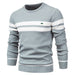 Men's Winter Stripe Sweater Thick Warm Pullovers Men's O-Neck Slim Sweaters