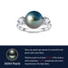White Gold Natural Tahitian Black Pearl Moissanite Diamond Engagement rings
