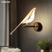 Nordic LED Golden Bird Wall Lamp Parlor Bar Hanging Light Novelty Rotatable Wall Lamp