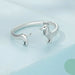 Sterling Silver Cute Dachshund Ring Women 14K Gold Plated Adjustable Ring Jewelry