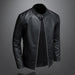 Leather Jacket Stand Collar Slim Pu Leather Men's Fashion Biker Jacket