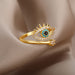 Vintage Zircon Adjustable Rings Women's Stainless Steel Jewelry