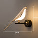 Nordic LED Golden Bird Wall Lamp Parlor Bar Hanging Light Novelty Rotatable Wall Lamp