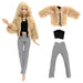 Barbie Doll's Casual Outfits Vest Shirt Pants Dress Dollhouse Accessories