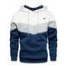 Men's Hoodies Splicing Pullover Autumn Winter Fleece Warm Long Sleeve Sweatshirts