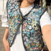 Ethnic Style Women Vintage Floral Short Vest Jacket Loose Casual Sleeveless Tops