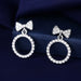 Women Fashion Cute Tiny Clear Crystal CZ Stud Earrings Sterling Silver Jewelry