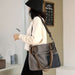 Canvas Casual Women's Bag Stylish Contrast Stitching Tote Handbag