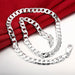 18K Gold Necklaces Sterling Silver Classic Sideways Chain Men Woman Fine Jewelry
