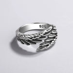 Men Women Sterling Silver Rings Vintage Creative Wings Design Couples Ring Jewelry