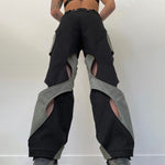 Women Streetwear Techwear Korean Design Wide Leg Joggers Cargo Pants