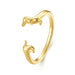 Sterling Silver Cute Dachshund Ring Women 14K Gold Plated Adjustable Ring Jewelry