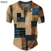 Men's Waffle Henley Oversize T-shirts Graphic Plaid Color Block Apparel
