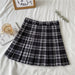Korean Style Plaid Pleated Skirt High Waist Thin A-line Short Skirts