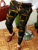 Men's Business Casual Trousers Geometric Pattern Print Straight Long Pants