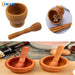 Household Pressing Garlic Ginger Spices Mashing Pot Manual Mashing Stone Wood Mortar