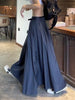 Women's Skirts Spring Pleated Floor Length Solid Simple Stylish Korean Style Long Skirts
