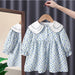Girl's Pastoral Two-Piece Sweater Matching Set Cotton Floral Kids' Dresses