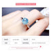 Sterling Silver Blue Topaz Ring Women's Fashion Wedding Jewelry