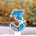 Birthday Candle Mermaid Sparkly Blue Seafish Party Decoration Candles