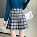 Korean Style Plaid Pleated Skirt High Waist Thin A-line Short Skirts