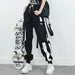 Women's Cargo Pants Punk Fashion Jogger Harem Pants High Waist Streetwear