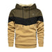 Men's Hoodies Splicing Pullover Autumn Winter Fleece Warm Long Sleeve Sweatshirts