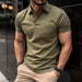 Men's Casual Short-Sleeved Polo Shirt Office Fashion Lapel T-Shirt