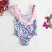 Girls Swimsuit One Piece Sleeveless Swimming Wear Rainbow Mermaid Kids Swimwear