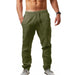 Men's Cotton Linen Pants Solid Color Breathable Linen Trousers