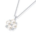 Exquisite Flower Pearl Pendant Sterling Silver Necklace Women's Jewelry