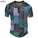 Men's Waffle Henley Oversize T-shirts Graphic Plaid Color Block Apparel