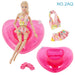 Swimming Rings Swimsuits Bikini Slipper Chair Barbie Doll Accessories Toy