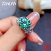 Sterling Silver Gemstone Ring Women Fashion Wedding Jewelry