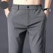 Men's Casual Pants Thin Stretch Slim Fit Elastic Waist Jogger Classic Trousers