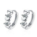 Women Fashion Cute Tiny Clear Crystal CZ Stud Earrings Sterling Silver Jewelry