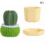 Pot Brush Cactus Nano Cleaning Brush Cute Decorative Cleaning Brush