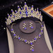 Gorgeous Crystal Tiaras Bridal Jewelry Sets Women's Crown Necklace Earrings Jewelry