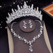 Gorgeous Crystal Tiaras Bridal Jewelry Sets Women's Crown Necklace Earrings Jewelry