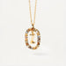 Initial Letter Pendant Necklace Colored Zircon Letter Women's Fine Jewelry
