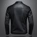 Leather Jacket Stand Collar Slim Pu Leather Men's Fashion Biker Jacket