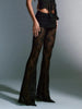 Fantoye Print Floral See Through Lace Women Pants High Waist Casual Streetwear